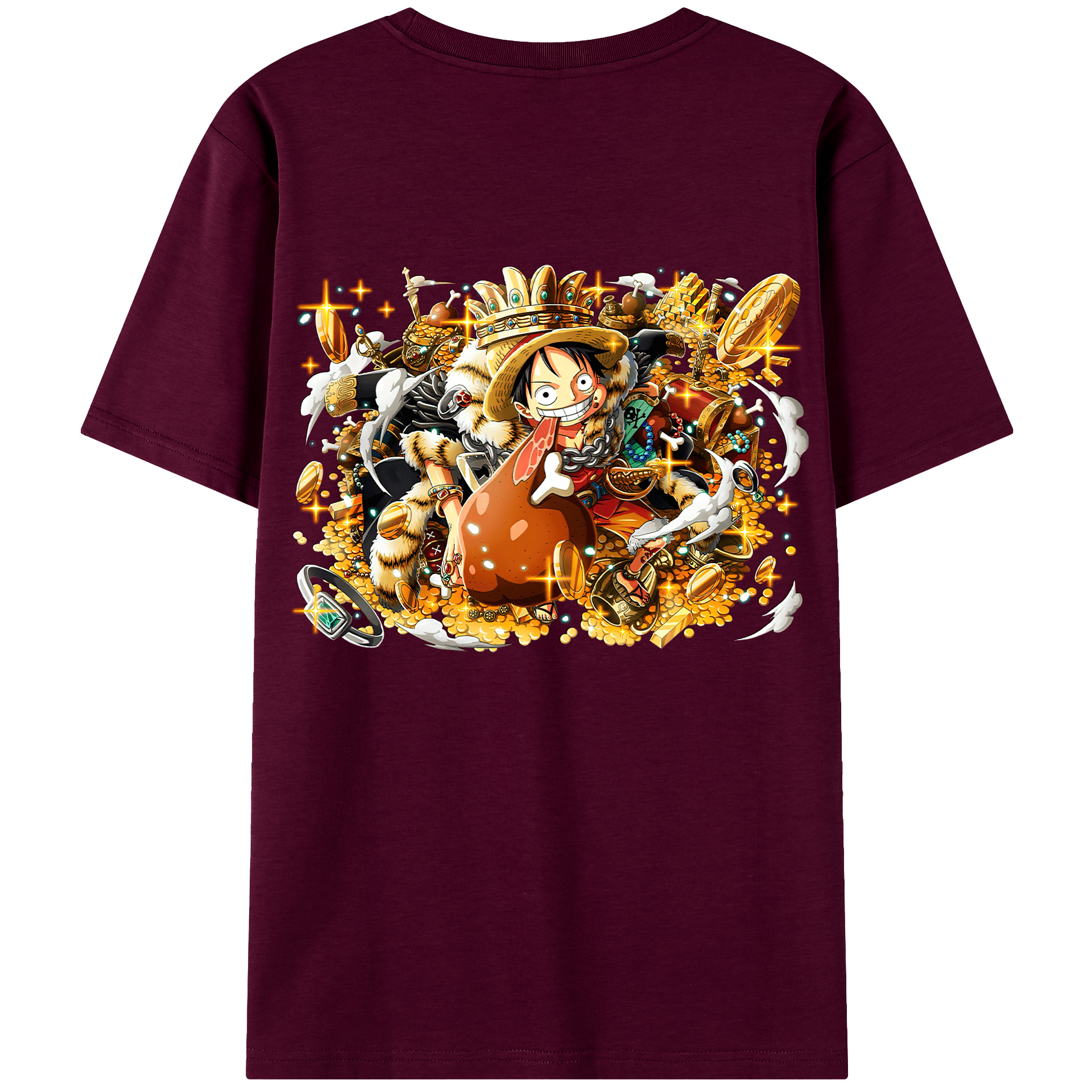 ワンピース モンキー・D・ルフィ ONE PIECE Monkey D. Luffy レディース半袖Tシャツ(バックプリント)